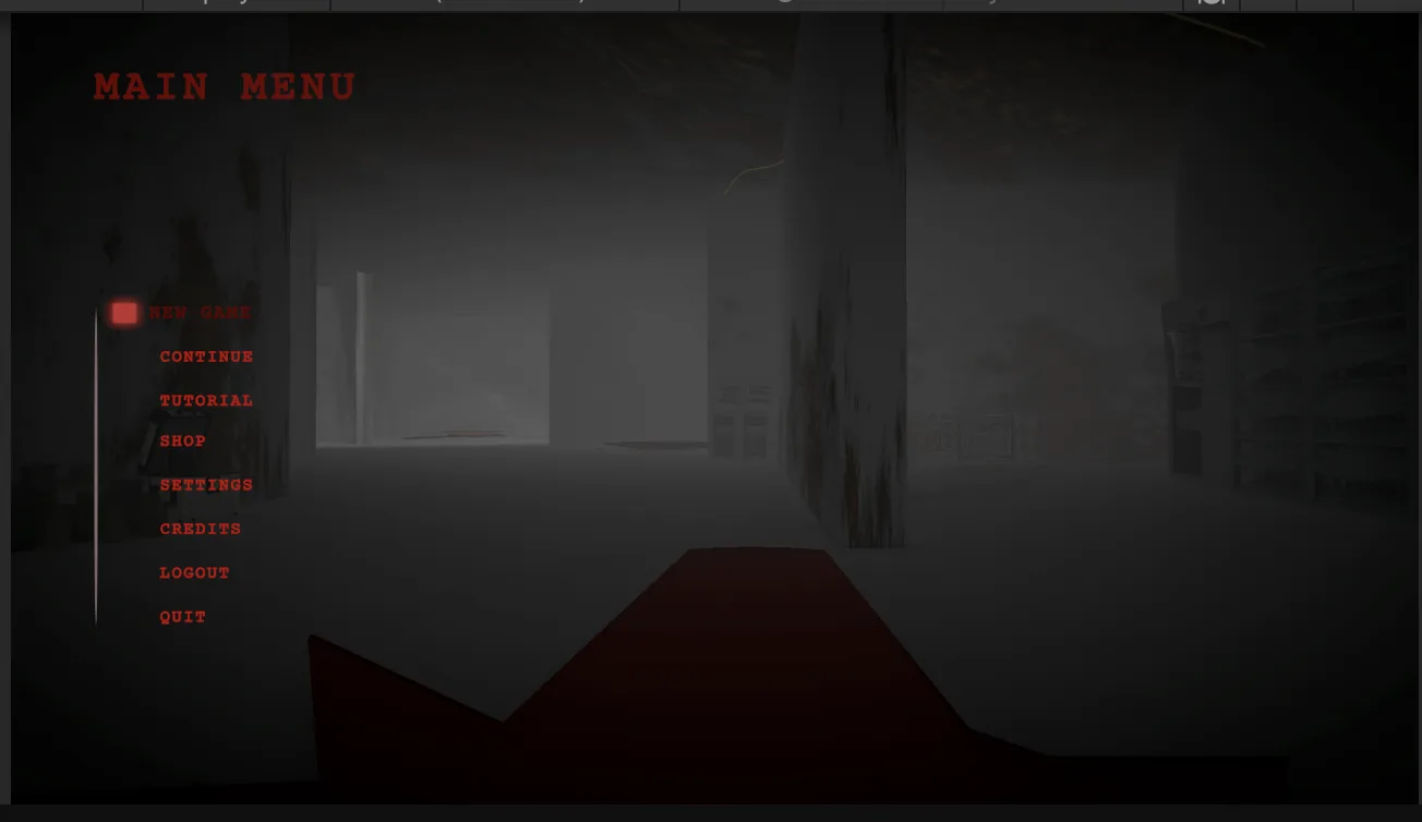 Lurk horror game main menu